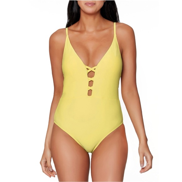 Jessica Simpson Other - Jessica Simpson Lace Up Plunge Swimsuit